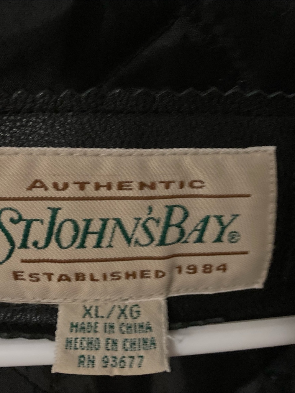 St. John's Bay Black Leather Bomber Jacket - Picture 3 of 4